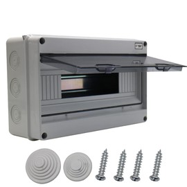 IP65 ABS Waterproof Circuit Breaker Distribution Box Din,ABS 3 Phase Power Supply Plastic Distribution Boxes Electrical for Circuit Breaker 15 Way
