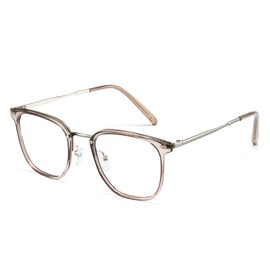 Cyxus Decorative Glasses for Men and Women Without Prescription with Blue Light Filter Fashion Style for PC TV Tablet, 02 Light Brown