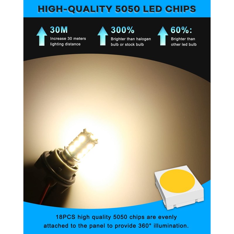 Qoope 6-Pack 1076 LED Bulb for RV, 1142 1004 BA15D