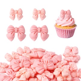 lasuroa 30stk Rosa Cupcake Topper Schleifen, Niedlich Schleife Kuchen Deko Rosa Lustig Tortenaufsatz Bowtie Themed Dekor für Geburtstag Party Hochzeit Feier