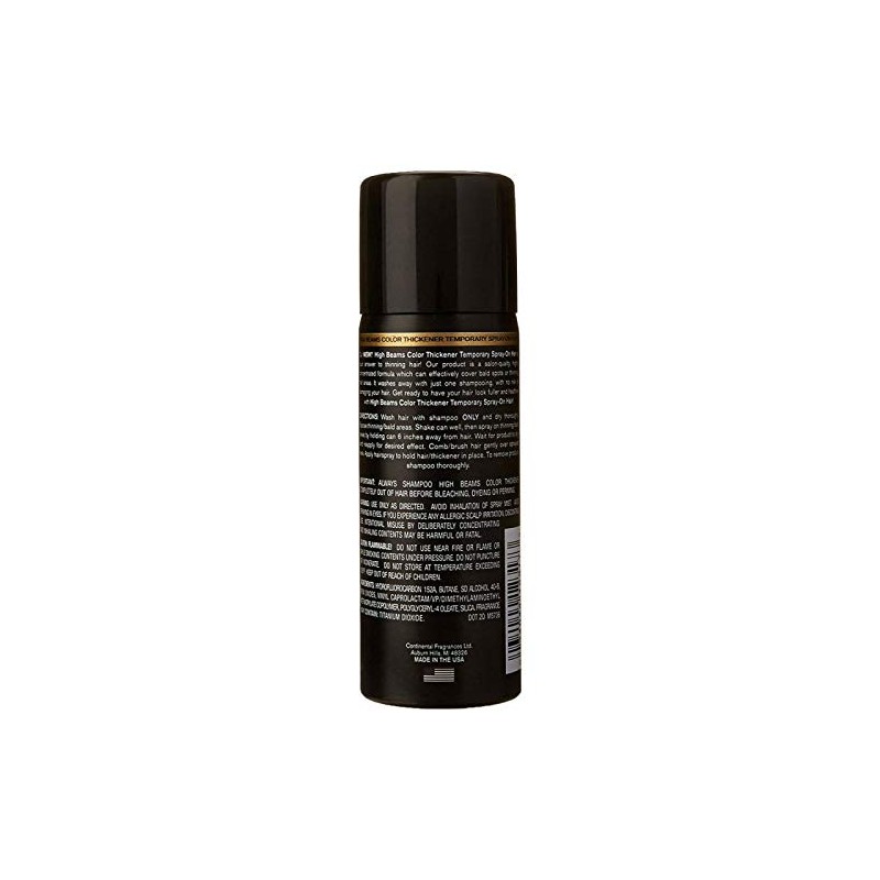 High Beams Color Thickener Spray for Men, Black, 2.7 Oz.