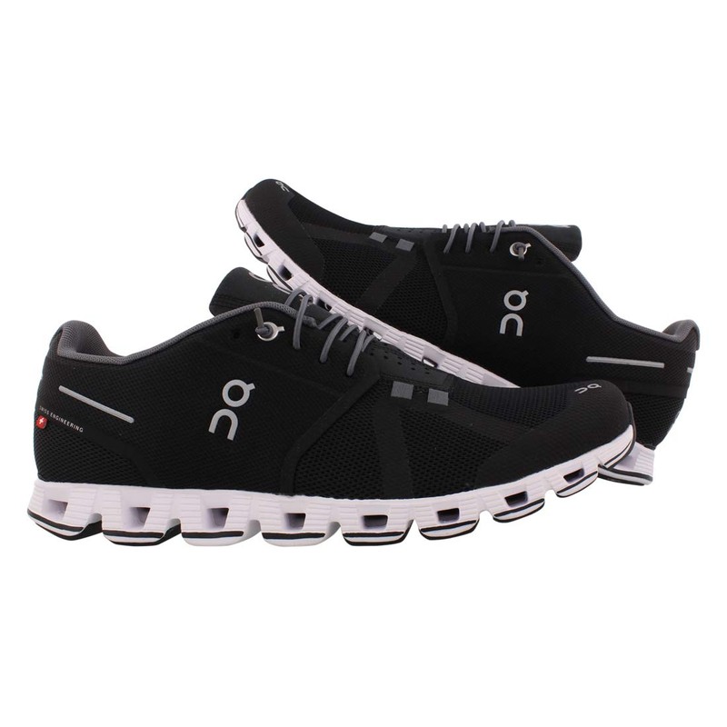 ON Running Mens Cloud Black White Mesh Trainers 42.5 EU