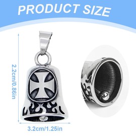 YAPKOLV Guardian Bell, Motorcycle Keyring, Guardian Biker Bell, Guardian Angel Motorcycle Bell, Motorcycle Bell, Lucky Charm, Motorcycle Portable Peace, crucifix