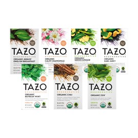 TAZO Organic Black Tea, (Awake, Chai, Zen, Calm, Mint, Earl Grey, Green Ginger) (1ea) (Variety Pack)
