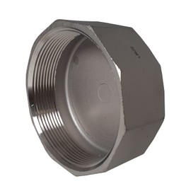 3 Inch NPT Threaded Stainless Steel Cap, 304 SS, 150# End Cap for Pipe Fittings - Female NPT, ISO 9001 Certified, Air, Water, Oil and more uses