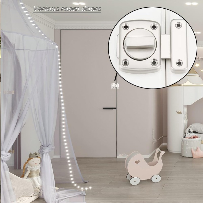 MINMHDONG Door Latch Sliding Bolt Lock Double-Sided Rotating Door Lock