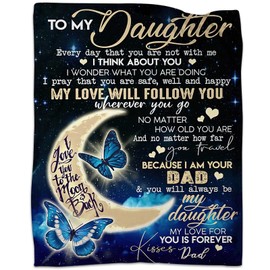 BUUGVIIL Daughter Gifts from Dad, Daughter Blanket from Dad, Birthday Gifts for Daughter from Dad, Blankets for Daughter, to My Daughter Throw Blanket 50"x60"