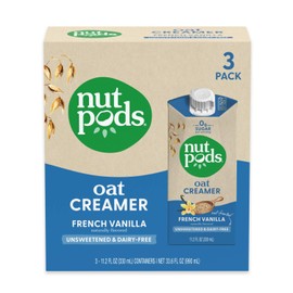 nutpods Oat French Vanilla, (3-Pack), Unsweetened Dairy-Free Creamer, Nut-Free Creamer, Made from Oats, Gluten Free, Non-GMO, Vegan, Kosher