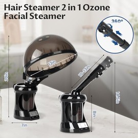 Vaporizador de cabello, vaporizador de cabello y rostro con brazo extensible, vaporizador de mesa portátil, ideal para el cuidado personal en el hogar