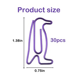 Aililong 30 penguin paper clips, suitable for students, teachers, schools and offices