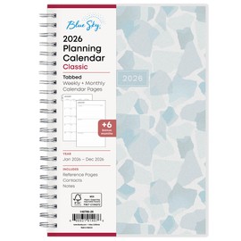 Blue Sky 2026 Weekly and Monthly Planner Calendar, January 2026 - December 2026, 5" x 8", Flexible Frosted Cover, Laminated Tabs, Durable Twin Wire Binding, Amitza