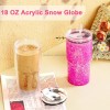 New Arrival 18oz Double Wall Snow Globe Plastic Pre-Drilled Double