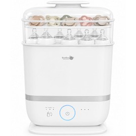 Booboo Baby Steam Steriliser for Baby Bottles, Dummies, Toys, and Everyday Accessories - Large Capacity steriliser and Dryer with 72 Hour Storage - Fast 8 Minute Gentle Steam Sterilisation
