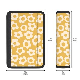 YANGDADA Stylish Vintage Groovy Flowers Seat Belt Covers Soft Comfortable Shoulder Strap Pads for Adults Universal Car Accessories - Pack of 2