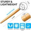 Danish Dough Whisk with Wooden Handle, Stainless Steel, for Bread,