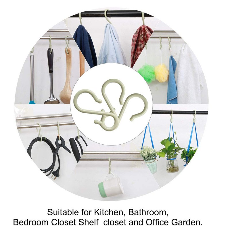 uxcell 16 Pack S Shaped Hooks Plastic Hanger for Kitchen