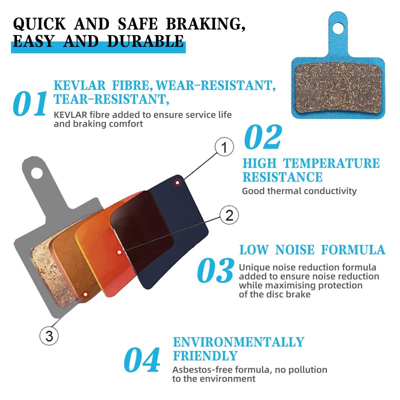 Bicycle Brake Pads 4 Pairs Brake Pads Bicycle Disc Brake