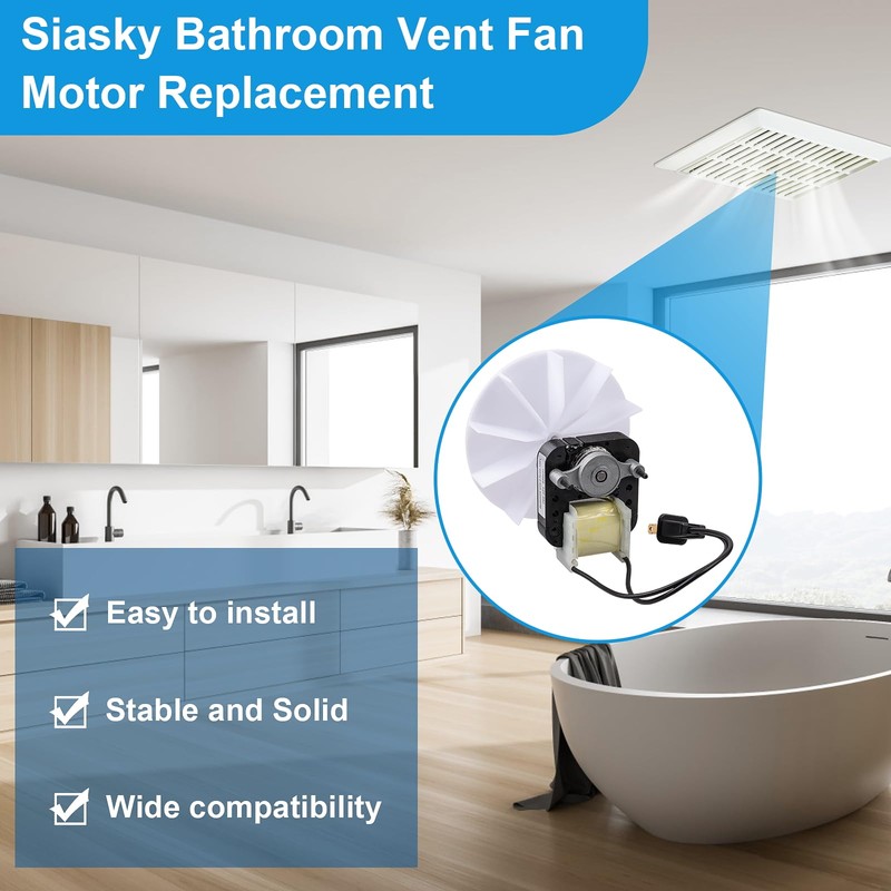 Siasky Universal Bathroom Vent Exhaust Fan Motor Replacement Motors Kit,