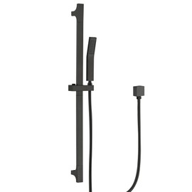 BEIYI Matte Black Hand Shower with Slide Bar High Pressure Square Shower Head with Handheld Spray 29" Shower Slide Bar Adjustable Height