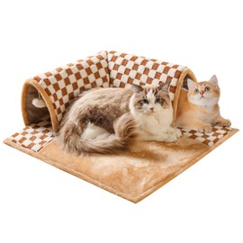 Marchul Cat Tunnel Bed for Indoor Cats, 2 in 1 Cat Bed and Tunnel Cat Toys, 42.5cm(16.73in) Cat Tunnel, with 3D Rebound Foam, Detachable & Washable Pet Bed and Play Tunnel, Non-Slip Bottom