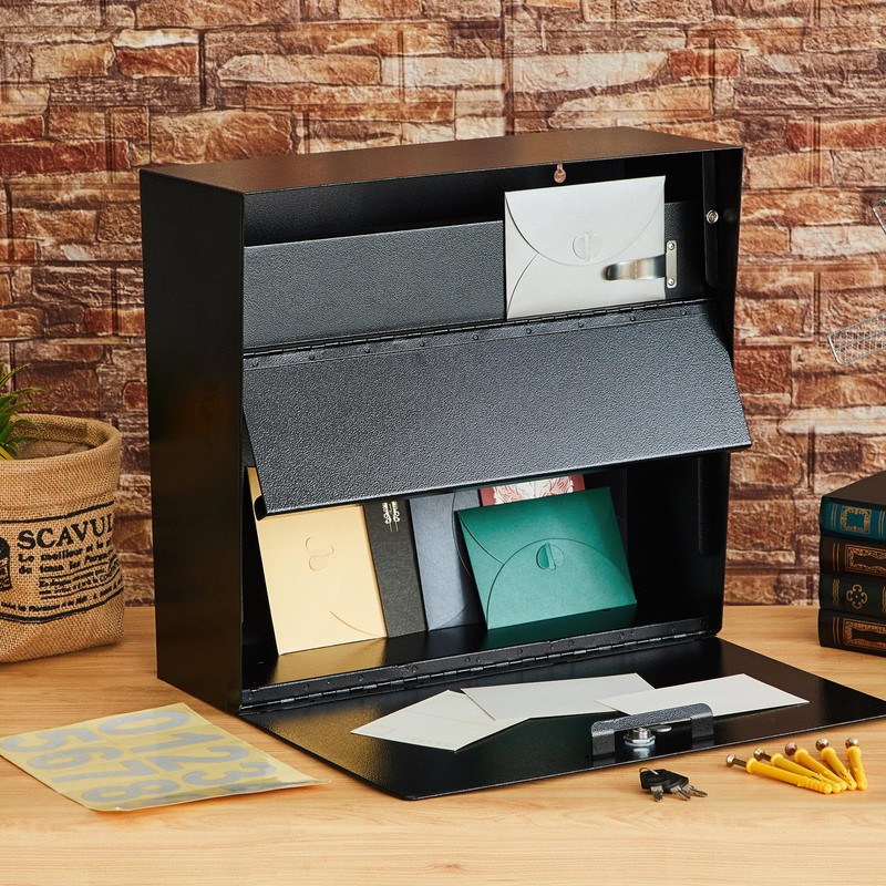 Yaocom Wall Mount Mailboxes for Outside Locking Security Mail Box