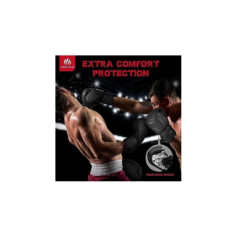 Liberlupus Boxing Gloves for Men & Women (10 12 14