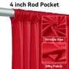 4 Panels 5x20ft Red Ceiling Drapes for Wedding Parties, Wrinkle