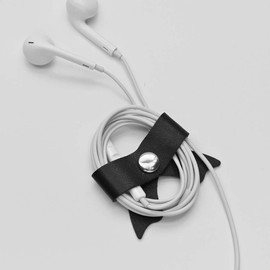 SenseAGE 5 Pack Cord Organizer, Bow Cord Keeper, Cable Organizer USB holder, Leather Cable Management, Cable Straps, Earphone winder, Storage Straps for Electronics, Earbuds, USB Charging Cords & More