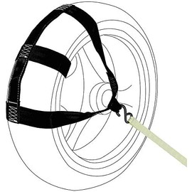 Oldbones Universal Motorcycle Rear & Front Wheel Transport Tie Down Strap Black+Blue