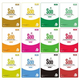 [Clean Beauty] Essence mask pack 50 sheets, 12 types, 1 pack per day / [청정미인] 에센스 마스크팩 50매  12종류 1일1팩