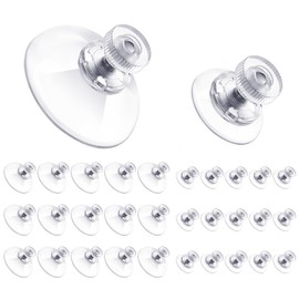 Teenyyou 30 Packs Mini Suction Cups Bulk 25mm/40mm Suction Pads with Screws Clear PVC Sucker Pads Strong Adhesive Suction Hook Holder for Bathroom Wall Window Car Shade License Plates