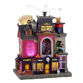 Lemax Smoke & Mirrors Magic Shop, with 4.5V Adaptor, Sights & Sounds, #45218