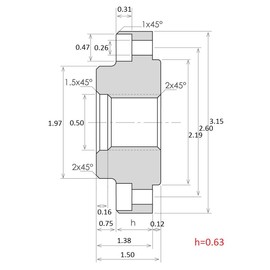 HHIP 3900-4129 Backplate for 3" 4 Jaw Chuck, 1/2" - 20"