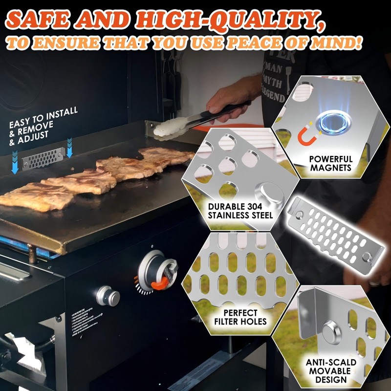 Grease Gate Blocker for Blackstone Griddle, Compatible with Blackstone Griddle
