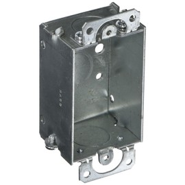 Hubbell Raco 3 in. x 2 in. Switch Box, Gangable, 1-1/2 in. Deep, Three 1/2 in. KO's & Plaster Ears, Gray