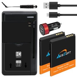 Long Endurance Boosting 2X 2100mAh Rechargeable Extended Slim Battery Universal Charger Dual Car Charger Micro Data Sync Cable Stylus Compatible with Alcatel SmartFlip 4052C