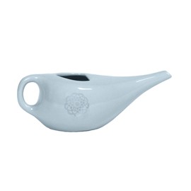 Ruth White Yoga Products Ceramic Nasal Neti Pot with Mandala Pattern (Light Blue)