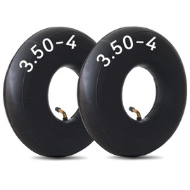 2 Pack 4.10/3.50-4 Inner Tube with Bent Valve Stem 4.10 3.50-4 Tubes for Wheelbarrows, Mowers, Hand Trucks, Yard Trailers