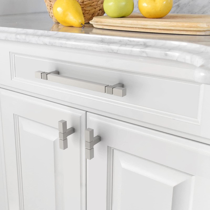 Asidrama 6 Pack Brushed Satin Nickel Kitchen Cabinet Knobs Dresser