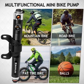 BUCKLOS Mini Bike Tire Pump Portable for Mountain Road Bikes Balls Handheld