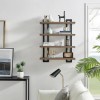 Unbranded Danya B. 4-Tier Floating Bracket Wall Shelf - Walnut