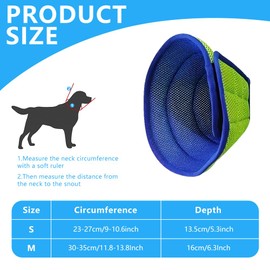 Embhlitfe Soft Dog Cone Collar After Surgery, Adjustable Neck Recovery Collar for Pets, Protective Head Cone for Dogs Prevent Licking with Soft Protect Edge (A, S)