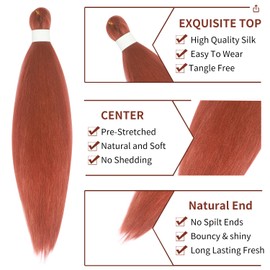 Tressage Extensions de Cheveux, 3 Pieces Jumbo Braid Cheveux Synthétiques Kanekalon Cheveux Tressage Extensions 24 Pouces Ombre Tressage Cheveux for Crochet Twist