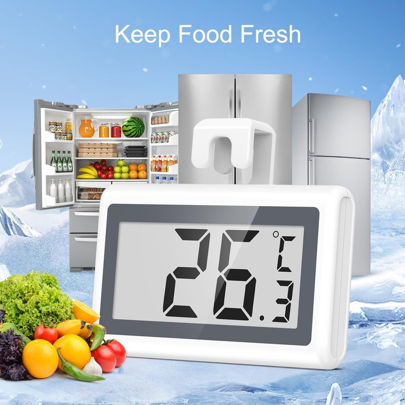 Ankilo Refrigerator Fridge Thermometer, 2 Pack Digital Freezer Thermometer with