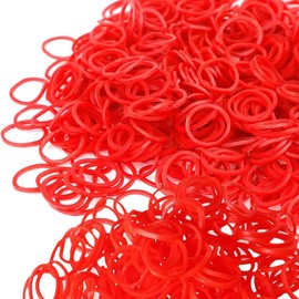 1000 Pcs Mini Rubber Bands 20mm Rubber Band Stretchable Rubber Elastic Band Soft Elastic for Braids Hair and Home Office (Red)