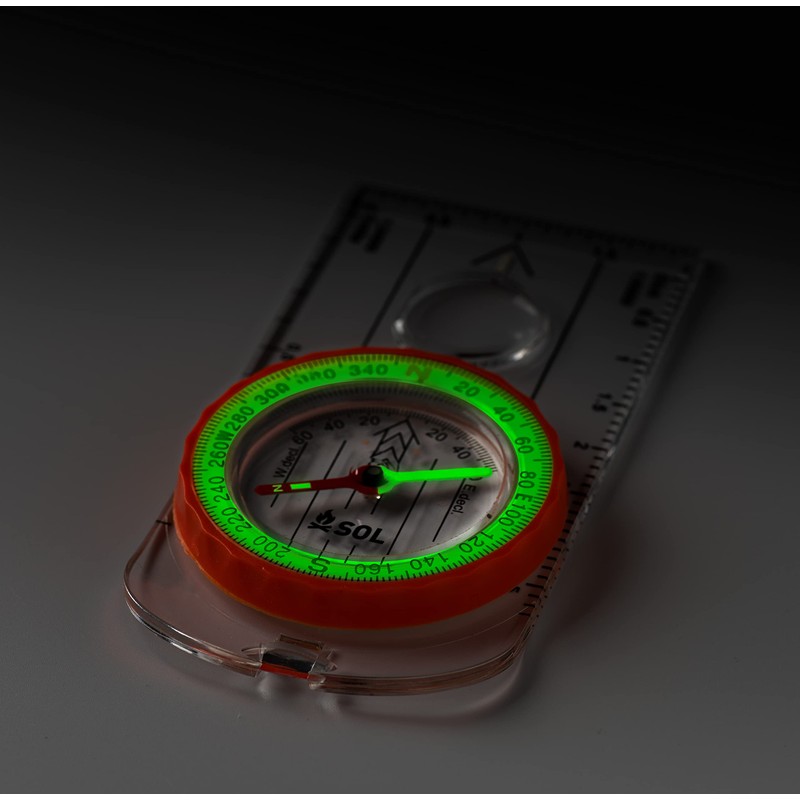 SOL Deluxe Backpacking Map Compass, Pack of 2