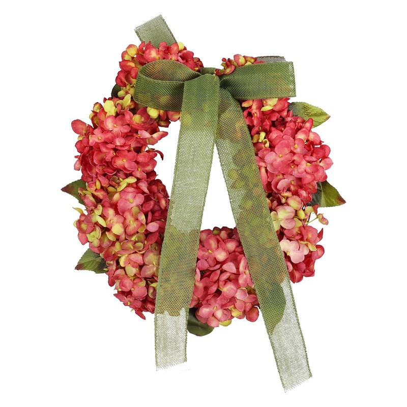 Thanksgiving Wreath Fall Hydrangea Bowknot Decoration Flower Garland Wreath Thanksgiving