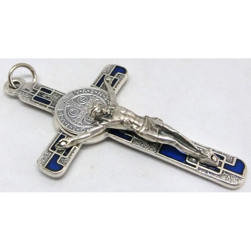 GTBITALY 10.674.31 ms Cross of Saint Benedict Silver with Mosaic