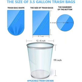 Small Trash Bags 3.5 Gallon, 100 Pcs Bathroom Garbage Bags, Blue Strap 3 Gallon Trash Bag Kitchen Garbage Bags(White) With Drawstring Quickly Pack Garbage