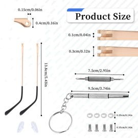 Glasses Arm Replacement Metal Eyeglass Legs Replacement TR90 Eyeglasses Repair Legs Gold Sunglasses Arm Glasses Temple Eyewear Frame Temple Accessory (Double Teeth)